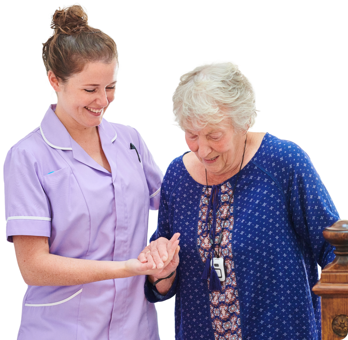 image of carer helping woman